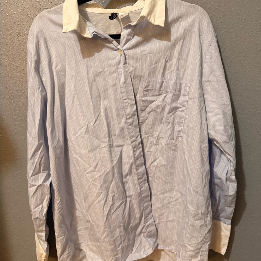 Divided Light Blue and White Casual Button Down Shirt